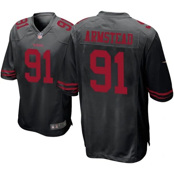 Men San Francisco 49ers 91 Arik Armstead Nike Black Game NFL Jersey